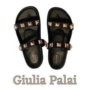 Giulia Palai Leather Gold Stud Sandals Slides from Anthropologie
